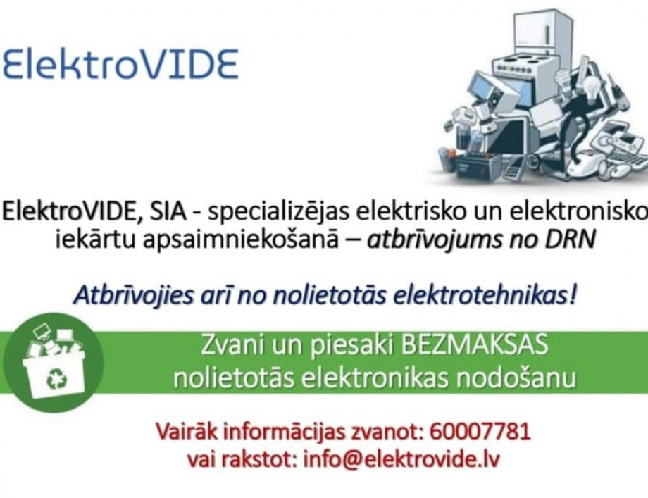 Nolietotās elektronikas BEZMAKSAS savākšana